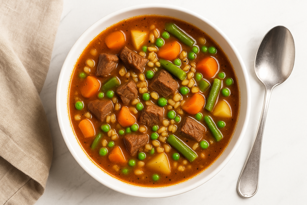 Pressure Cooker Beef Barley Vegetable Soup Recipe