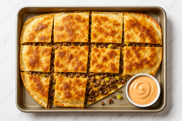 Sheet Pan Cheeseburger Quesadilla Recipe